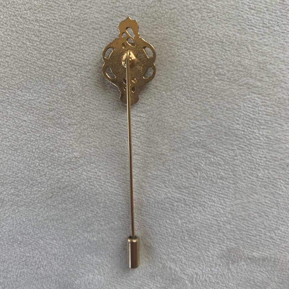 Vintage 1970s Victorian Filigree Cameo Stick Pin - Picture 6 of 6